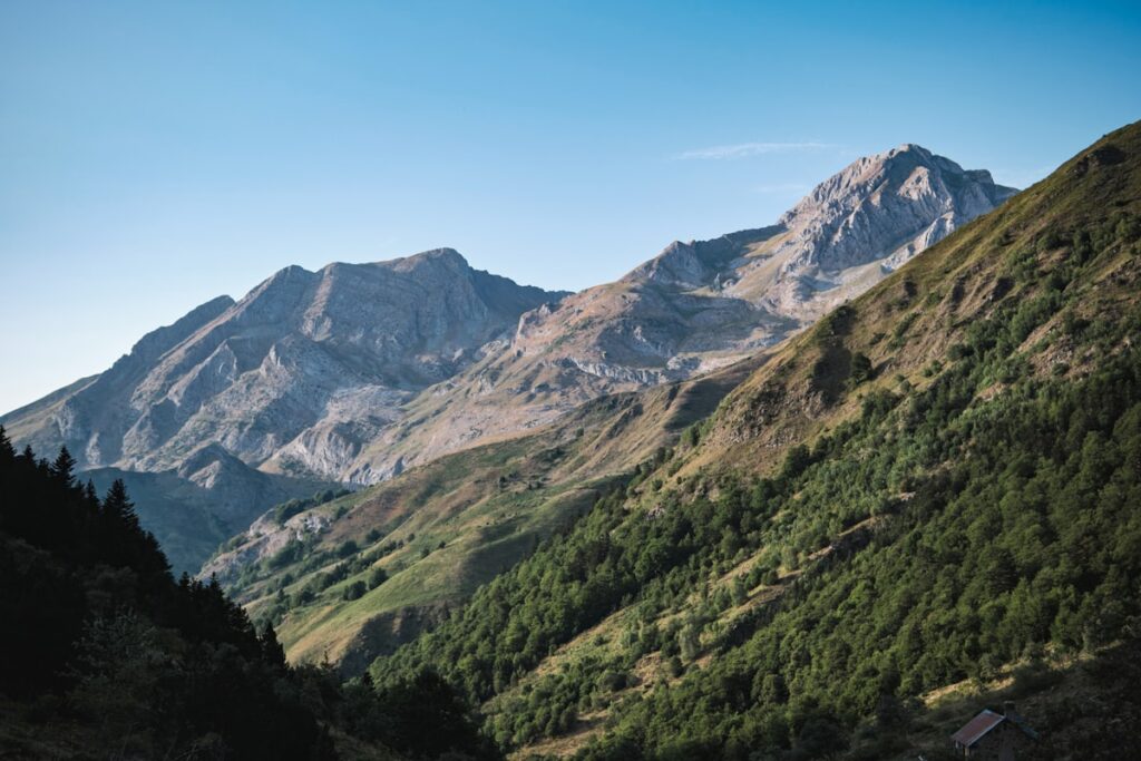 Andorra mountain landscape with modern banking