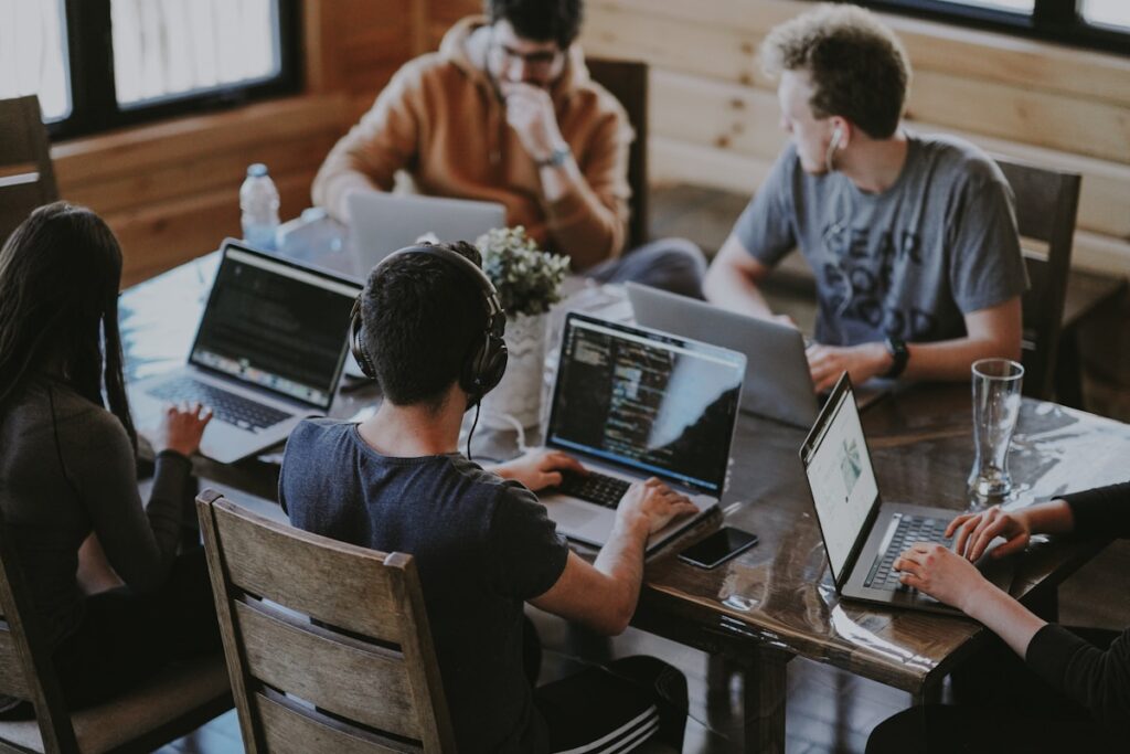 Startup team collaborating representing Ireland entrepreneur programme